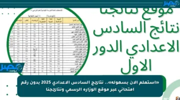 «استعلم الآن بسهولة».. نتائج السادس الإعدادي 2025 بدون رقم امتحاني عبر موقع الوزارة الرسمي ونتائجنا